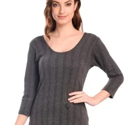 Inner Comfort Wool Full Sleeves Round Neck Top Innerwear for Women (Charcoal) Women Top Thermal-picture-2