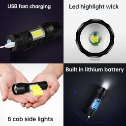 nkz Home Rechargeable with Back Lamp Long Range Power 6 hrs Torch Emergency Light image 5