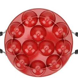 Appam maker| Appam pan| Appachatty| Appam maker nonstick 12 cavities Paniarakkal with Lid 0.5 L capacity 24 cm diameter-image-42
