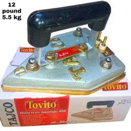 12 pound (5.5 kg) Commercial Manual Electric Brass Plate laundry iron box 800 W Dry Iron-image-50