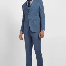 Men Single Breasted - 2 button Textured Suit-image-4
