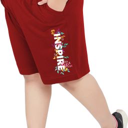 Graphic Print Women Red Casual Shorts-image-95