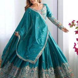 Embroidered Semi Stitched Lehenga Choli-image-10