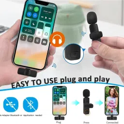 hybite Dual Wireless Lavalier Microphone Plug-Play Wireless Mic for Type C Anaroid& IOS Microphone image 3
