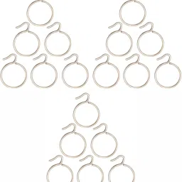 Steel Supreme Curtain Ring 1.5 Inches Silver Pack of 18 Curtain Ring with Hook-24