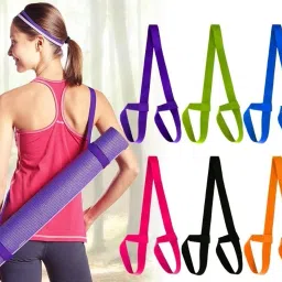 Yoga Mat Carry Strap Multi color pack of 6 Nylon Yoga Strap-image-32