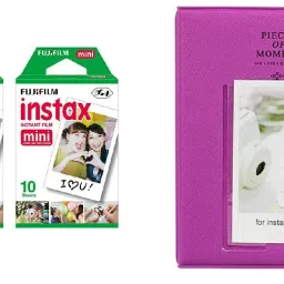 FUJIFILM Mini 10x2 Sheets Instant Film with Grape Purple time Album 64 Sheets Film Roll-image-67