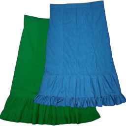 Belizs Dark Spring Green & Deep Sky Blue Combo Pure Cotton Petticoat-image-16
