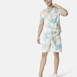 Men Top & Shorts Set White Ombre/Dyed-image-1