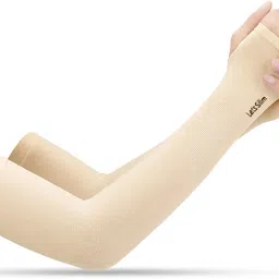 BREATHABLE & COMFORTABLE FULL ARM RIDING GLOVE WITH THUMB HOLE (Beige)_9 Riding Gloves-image-40