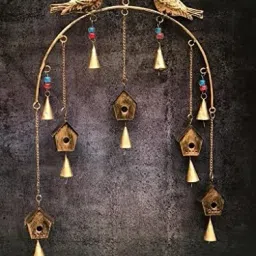Metal Windchime Wall hanging with sound for wall decor Home Balcony Garden Brass Windchime-image-60