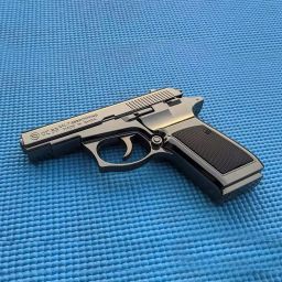 ™Z83 BZZ Silver Gun Lighter with Barrel Pull Back System Jet Flame Steel Gas Fully Metal Gun Shaped Jet Flame Windproof Cigarette Lighter Pocket Lighter-image-18