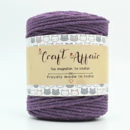 | 3ply Twisted Cotton Macrame Cord (20 M, 4mm) | Art-Craft&Diy Project - Voilet Voilet-image-21