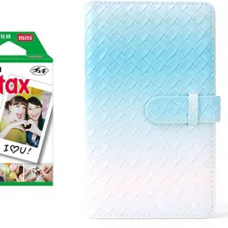 FUJIFILM Instax Mini 10X1 Instant Film with 96-sheet Blue Gradient Weavingalbum for mini Film Roll-image-74