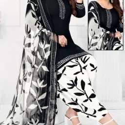 Unstitched Crepe Salwar Suit Material Paisley-image-63