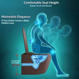 plantex Ceramic Wall Hung Commode/Western Commode for Toilet/ Commode with Soft Closing Seat - P Trap (APS-3043) Western Commode image 3