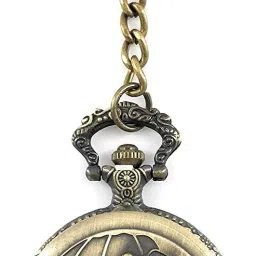DSR Bike Face Design Metal Bronze Analog Vintage Style Round Dial Quartz Unisex Antique Key chains Pocket Watch Keychain with Roman Numbers with Small Box Antique Pocket Watch With Rings Metal Alloy, Alloy Chain Material Pocket Watch Chain-image-7