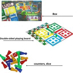 kids mandi Ludo and Snake & Ladder Deluxe BoardGame Small Size Playboard for 5 Years and up Party & Fun Board Game image 2