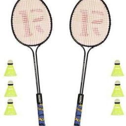 JR Polo Badminton Set Of 2 Piece Double Rod Badminton Racquet with 6 Piece Nylon Shuttle Badminton Kit Badminton Kit-image-46