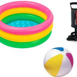 ® Original Inflatable 3ft Water Tub Kids SwimmingPool With Water Play Ball Toy & Hand Pump Inflatable Pool Accessory-13