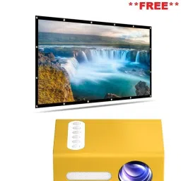 IBS T 300 LED Projector Mini Portable Projection Device with Short-Focus Optical Len TFT LCD Display 320 * 240 Resolution Projector for Cartoon, Kids Gift, Outdoor Movie,LED Pico Video Projector for Home Theater Movie Projector with HDMI USB TV AV Interfaces and Remote Control WITH FREE PROJECTOR SCREEN (3500 lm) Portable Projector-6