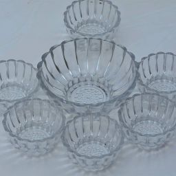 aarcglass Glass Serving Bowl AARC Glass Crystal Desert Ice-Cream Bowl Pudding Set Serving Bowl (Clear_7 Pcs) image 2