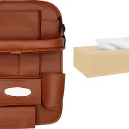 ss for your smart needs Comfort & Convenience Combo – 3D Back Seat Organizer & Premium Tissue Holder-TAN Combo-picture-43