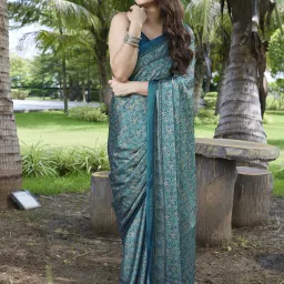Printed, Floral Print Daily Wear Chiffon, Georgette Saree-image-5