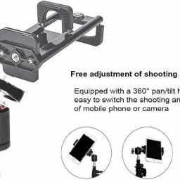 subton Tripod Ball Head with IPad Tablet Mobile Holder Dual Side Bracket clip Mount Adapter (2 in 1) Tripod, Tripod Ball Head, Tripod Clamp, Tripod Kit, Monopod image 5