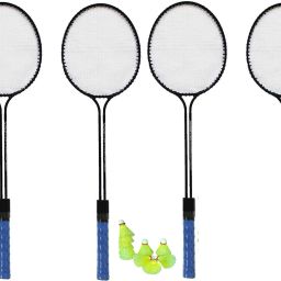 4 PC Double shaft racket with 10 shuttle cock Badminton Kit-image-42