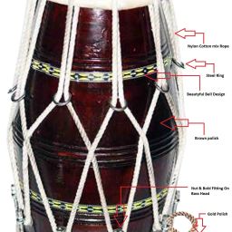 With Manjira 012 Nut & Bolts Dholak-image-82
