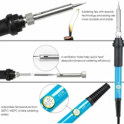 fadman Round Tip Soldering Kit 60 W With Solder Wire | Soldering Paste Flux | Stand | 60 W Temperature Controlled image 4