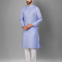 jugg jugg jeeyo Men Self Design Silk Blend Straight Kurta-picture-40