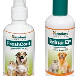 Himalaya Erina EP Shampoo 200ml and Himalaya Freshcoat 200 ml For Dog & Cat Anti-dandruff, Flea and Tick Himalaya Fresh Coat Spary with Erina EP Shampoo For Dog and Cats Dog Shampoo-image-7