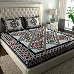 144 TC Cotton Double Printed Flat Bedsheet-37