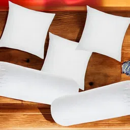 urmila creation Diwan Set Of 3 Cushion & 2 Microfibre Solid Bolster Pack of 5-picture-4
