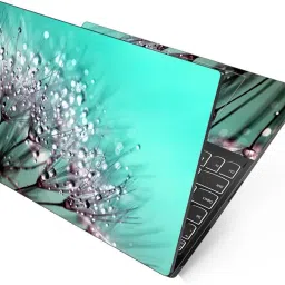 dzazner Premium Vinyl HD Printed Easy to Install Full Panel Laptop Skin/Sticker/Stretchable Vinyl/Cover for all Size Laptops upto 15.6 inch No Residue, Bubble Free - Water Drops Green Self Adhesive Vinyl Laptop Decal 15.6-image-98