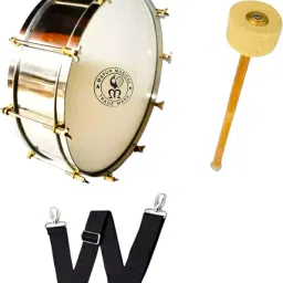 Bass Drum Set with Beater Sticks and Belt Thaap Dhol Size: 18 Inches Conga-image-32
