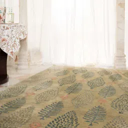 obeetee Multicolor Wool & Cotton Floral 6 x 9 Feet Hand Knotted Carpet Amer Canvas Collection-picture-15