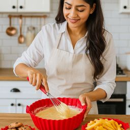 Air Fryer Silicone Pot 6 pcs with Ear Handles, Silicone Pot Liner NGB19 Airfryer Tray-image-94