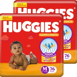 Comfy Baby Diaper Pants, Upto 50% Faster Absorption (76 X 2) - M-image-46
