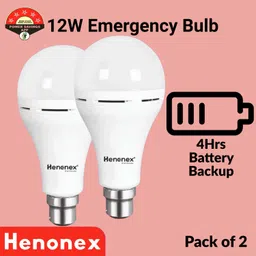 henonex Long Backup 12W LED Emergency Bulb Pack of 2 2 hrs Bulb Emergency Light-picture-21
