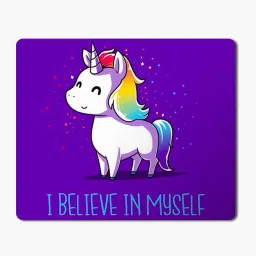 PASHUPATASTRA Non-Slip Beautiful Unicorn I Believe In My Self , Motivational Quotes Printed Mouse Pad For Gaming Computer, Laptop, PC Mousepad-19