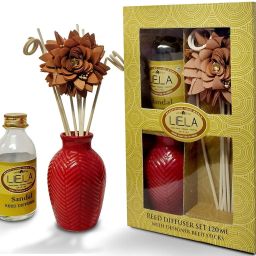 Sandal Fragrance Reed Stick and Oil with Ceramic Pot Diffuser Set-image-39