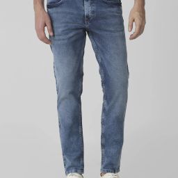 Men Slim Mid Rise Blue Jeans-image-94