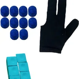 10 PICS ELK MASTER TIP (9 MM) WITH POOL GLOVE AND 6 PICS CHALK Cue Tip-picture-30