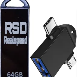 Realspeed 2IN 1 OTG Connector (A1 m220w) 64 GB Pen Drive Compatible with Audio Player, Desktop Computer, Desktop Computer, Laptop, Mobile, Tablet, Netbook USB 2.0 Metal Case-image-65
