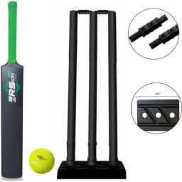 Full Size Cricket Set – Plastic Bat, Tennis Ball & Stumps (15+ Years) Cricket Kit-image-59