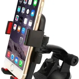 AlexVyan Red Car Mobile Holder/Stand Adjustable with Windshield/Dashboard/Working Desk Mount with Quick One Touch Technology for Mobile Phones Mobile Holder image 3