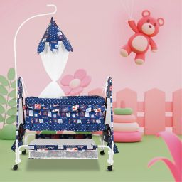 Cradle for kids cradle for baby boy and girl Cradle With Swing & Mosquito Net Bassinet-image-8